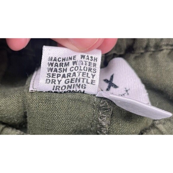 FLAX By Jeanne Engelhart 100% Linen Shorts High Rise Green Size Small Sun Shorts - Picture 4 of 5